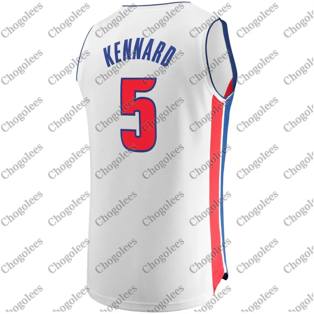 

Men Basketball Jersey Luke Kennard Detroit Branded Fast Break Player Team Jersey Association Edition White
