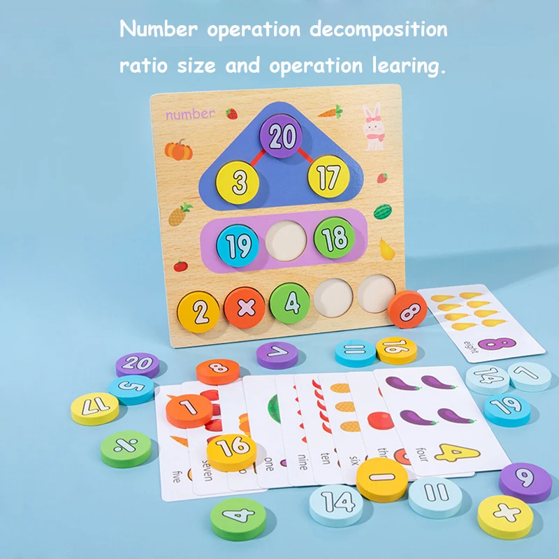 

Quick delivery Wooden Clock Toys Addition Games Montessori Early Learning Educational Digital Puzzles Matching Two Sided Toys