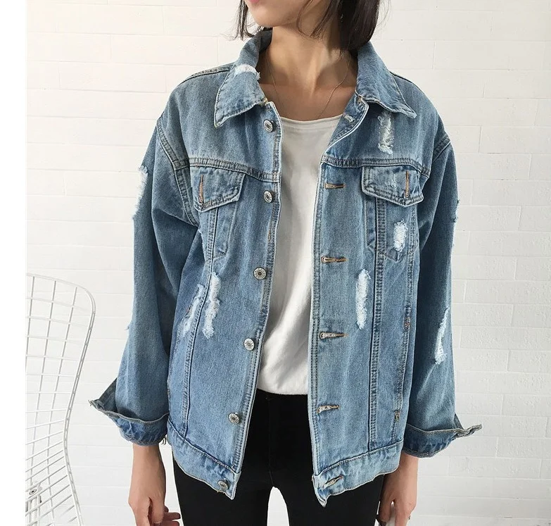 

Greateal2019 new Korean loose wash worn Denim Jacket Women's thin women's fashion