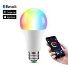 Светодиодные лампы с дистанционным управлением, Bluetooth 4,0, RGB, умная лампа, сменные цвета, домашнее освещение, лампа с инфракраснымбеспроводным управлением