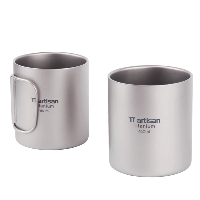 Tiartisan уличная титановая 450 мл Изолированная кружка с двойными стенками