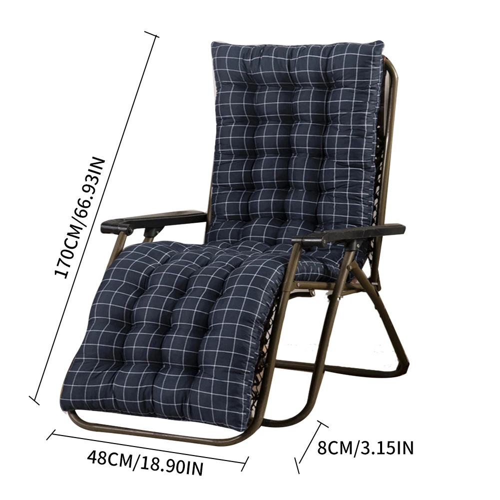 

New Lounge Chair Cushions 170x48cm Soft Chaise Longue Recliner Cushion For Indoor Outdoor Courtyard Garden Sun Lounge Regular