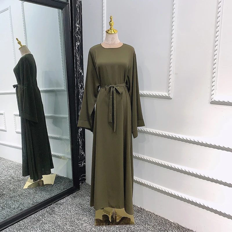 Женское длинное платье Nida Abaya скромное летнее макси с длинным рукавом