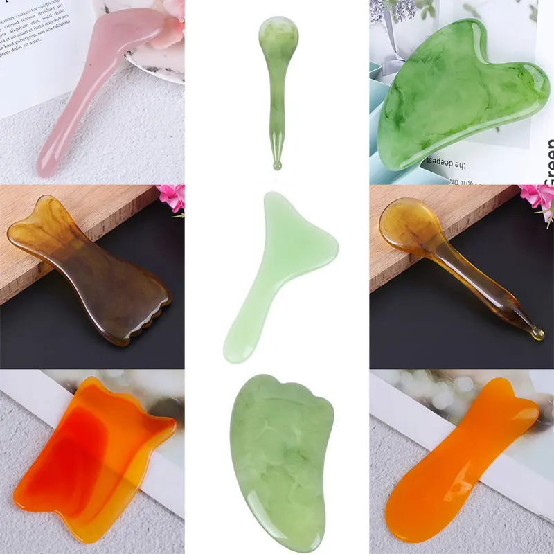 

Guasha Stone Board Scraping Plate Face Massager Acupuncture Therapy Body Relaxation Facial Eye Scraping Massage Guasha Tool