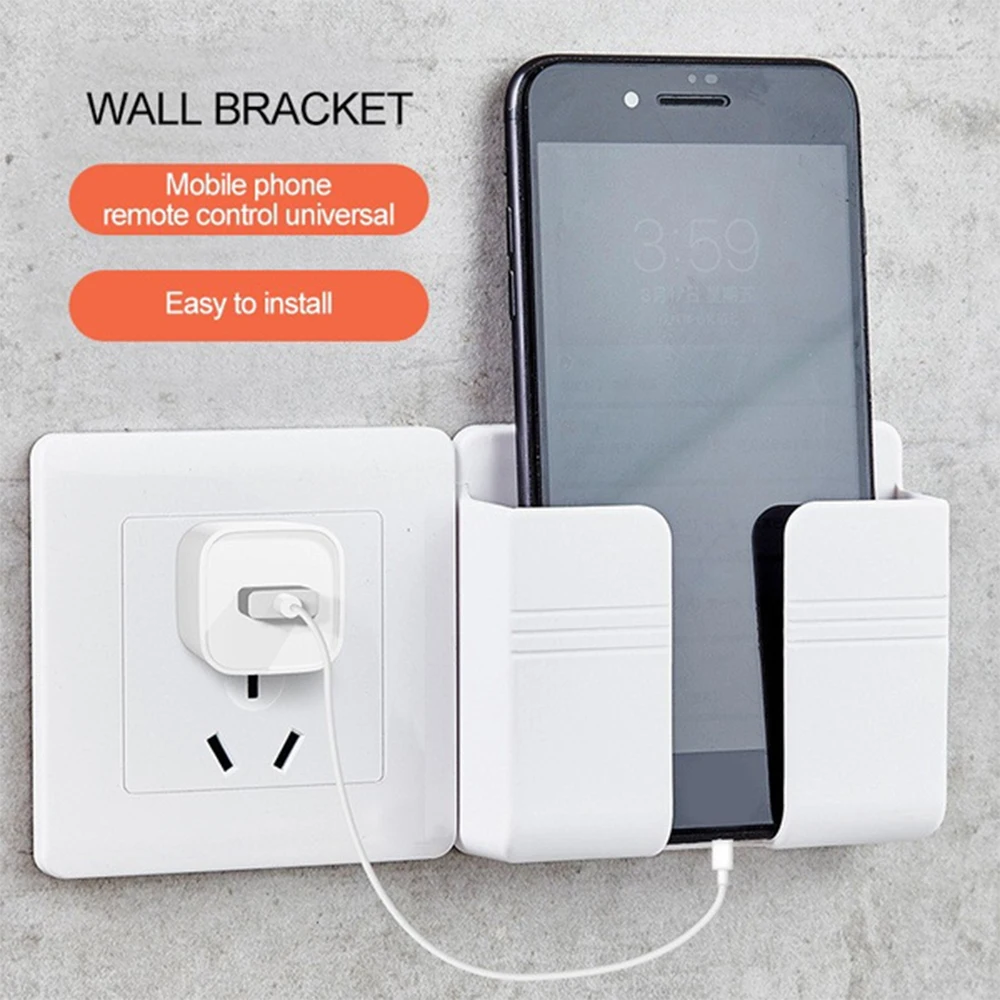 

Wall Multifunction Mounted Organizer Remote Control Holder Mobile Phone Plug Wall Holder Charging Holder Stand