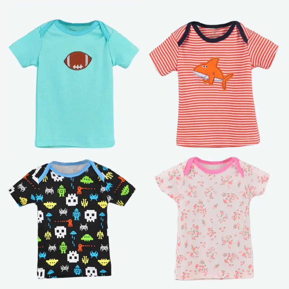 5 Pieces /Lot NewBorn 0-24M Baby Short t-Shirts Infant Babes Clothes Boys Girls T Shirt New born Babies Tops Toddlers Tees | Детская