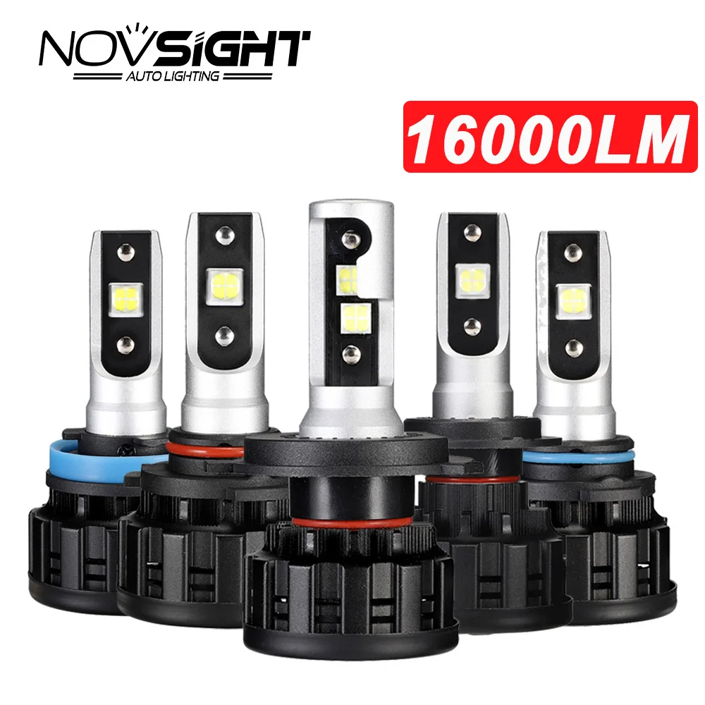 NOVSIGHT супер яркий автомобильный фонарь 16000LM H4 светодиодный H7 H1 H8 H9 H11