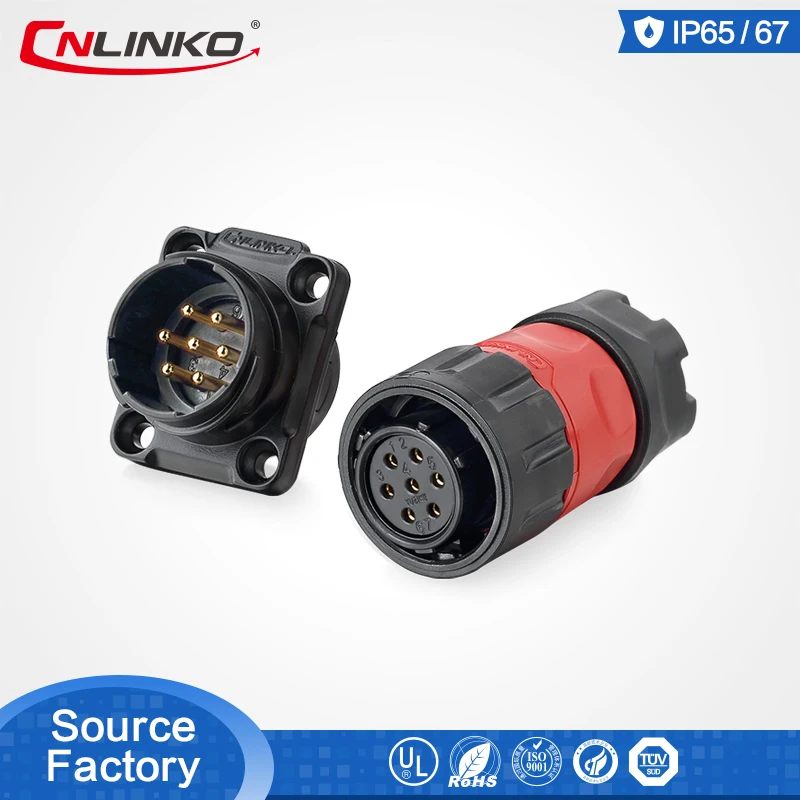 YM-20 7 pin set CNLINKO 2-12 Pin пайка M20 большая панель типа mount amp высокомощный Электрический IP67 водонепроницаемый разъем - Цвет: YM-20 7 pin set