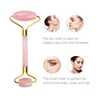 Топ розовый КВАРЦЕВЫЙ ролик натуральный нефритовый массажный ролик для лица Массажер для похудения лица каменный Массажер для кожи массажер для лица подъемный инструмент