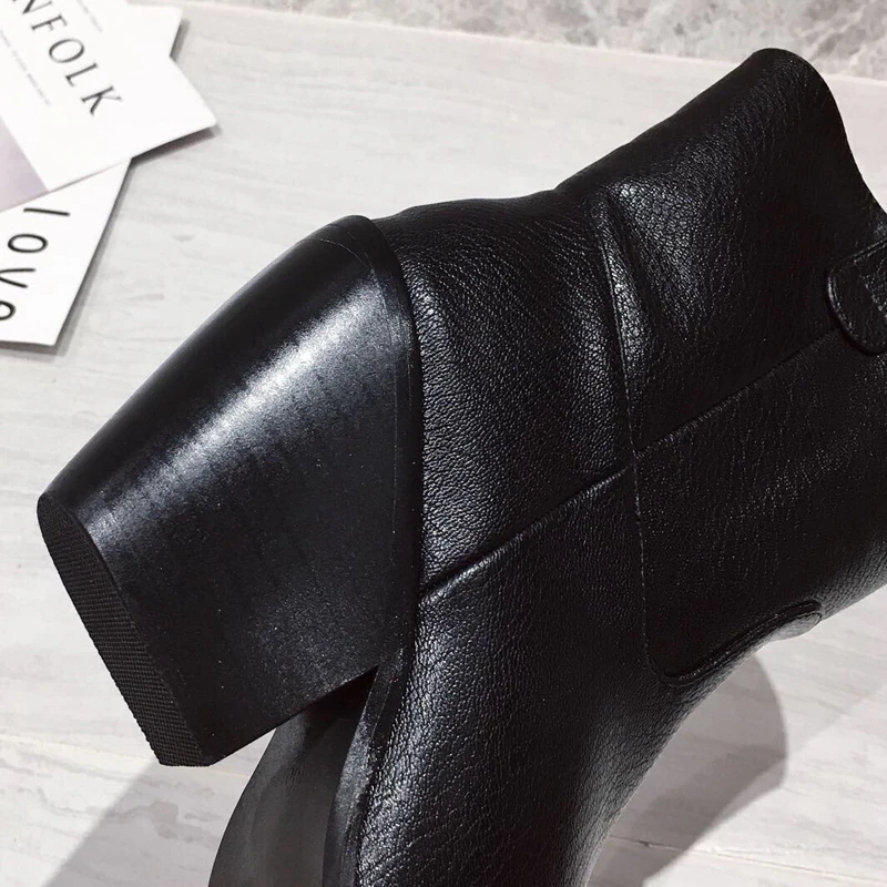 Выразительные ковбойские ботинки женская обувь на каблуке кожаные повседневные