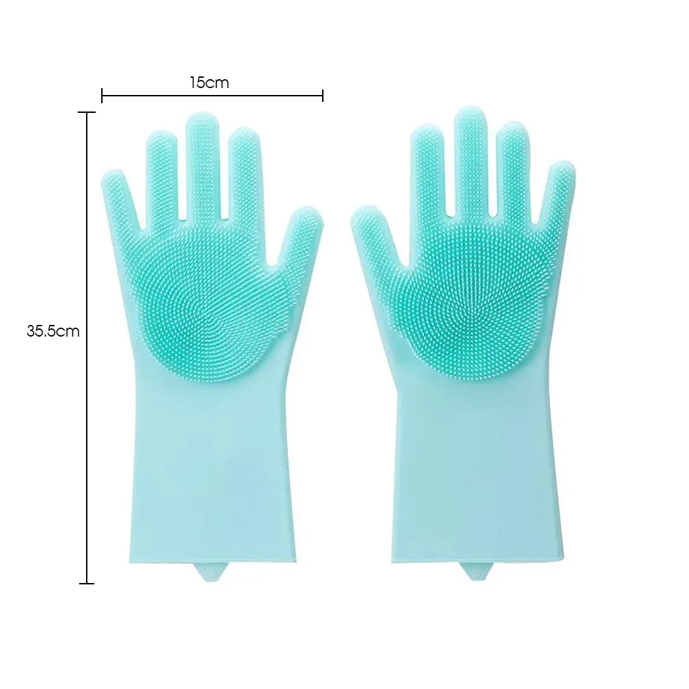 

2pcs Silicone Cleaning Gloves Multifunction Magic Silicone Dish Washing Gloves For Kitchen Household Silicone Washing