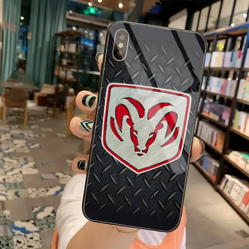 

Dabieshu American car brand Dodge phone Case cover Shell Tempered Glass For iPhone 11 Pro XR XS MAX 8 X 7 6S 6 Plus SE 2020 case