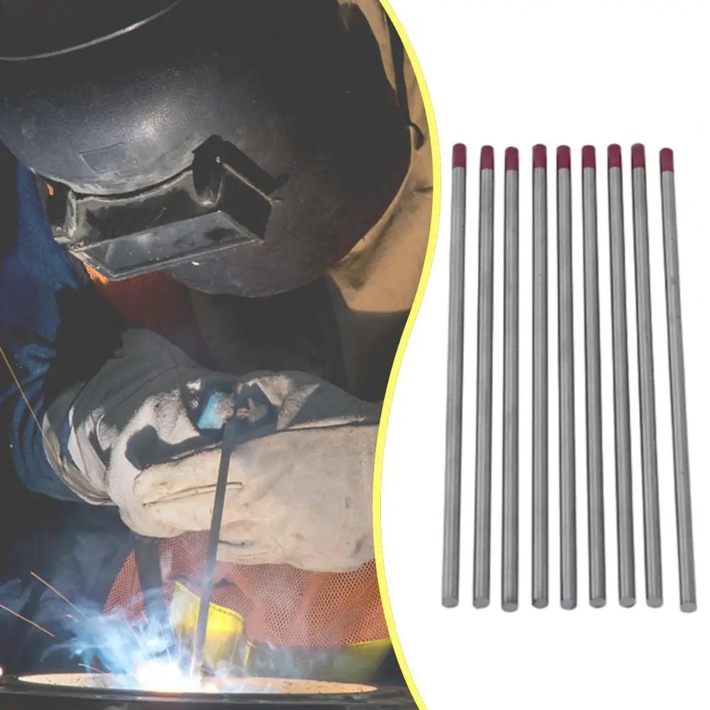 

10Pcs 1.0/1.6/2.0/2.4/3.2/4.0 Tungsten Needles Abrasion-resistant Radiation-free Thoriated Red-headed Kit for Welding Machine