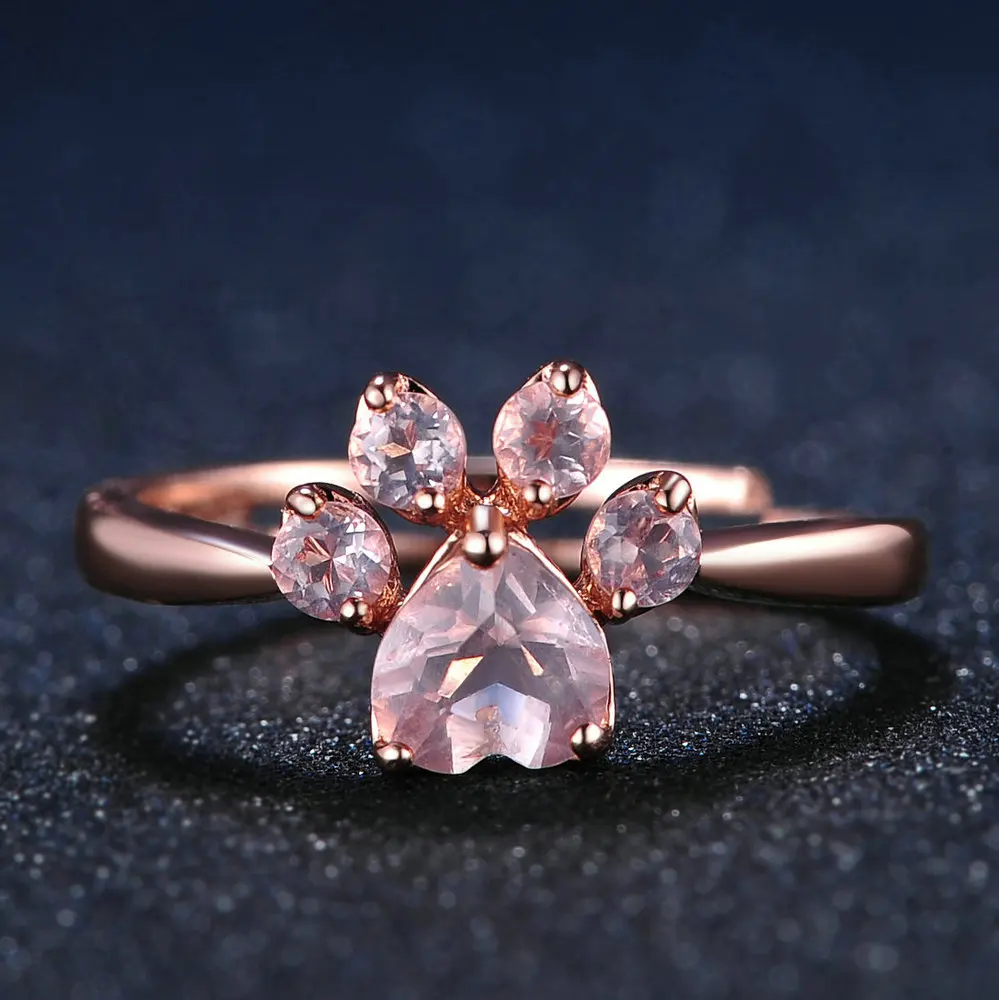 Розовое золото. Розовое золото кольцо. Изделия из розового золота. Кольцо в виде кошачьей лапки.