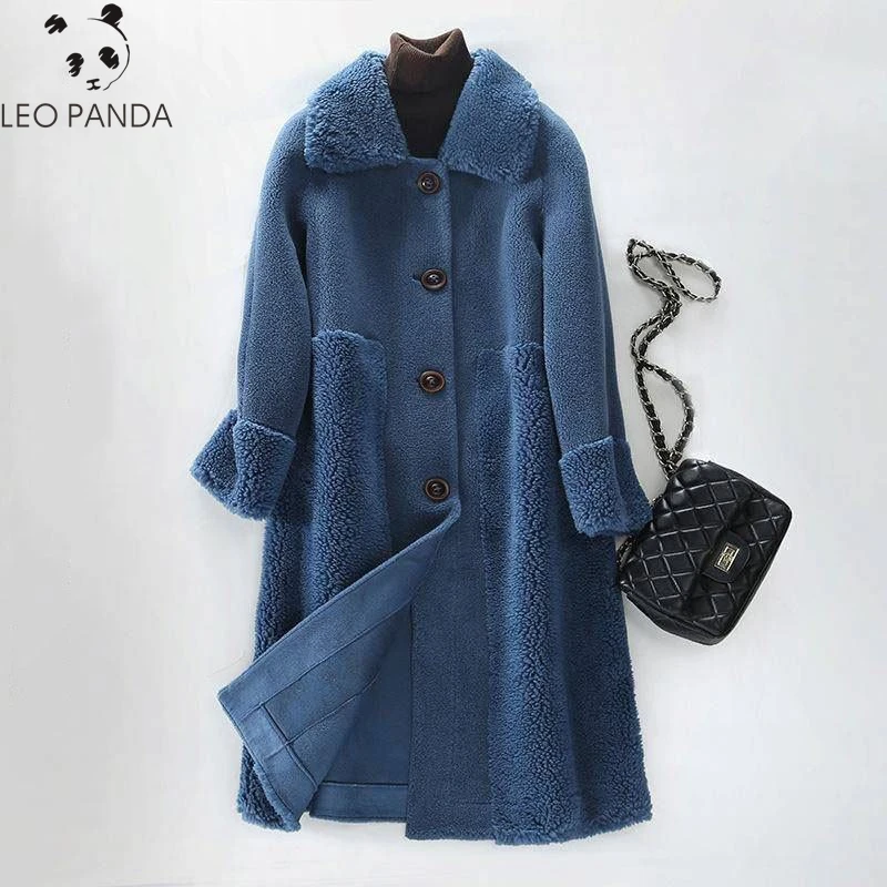 Женское зимнее пальто из натурального меха 2020 мягкая куртка натуральной овечьей