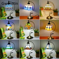 mediterranean tiffany stained glass table lamps for living room bedroom desk lamp vintage led stand light fixtures home art deco