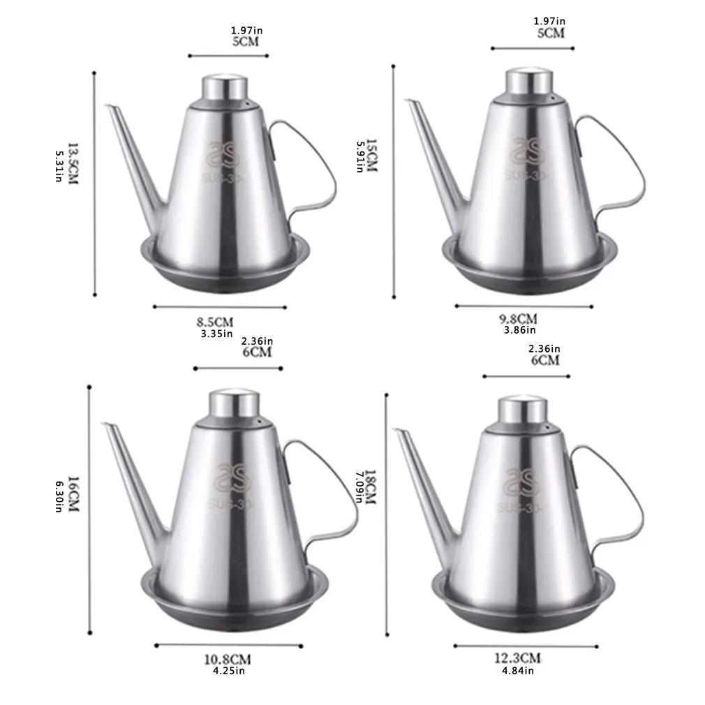 

Top Quality 304 Stainless Steel Oiler Can Waterproof Soybean Oil Bottle Sauce Pot Pot Kitchen Supplies Seasoning Bottles