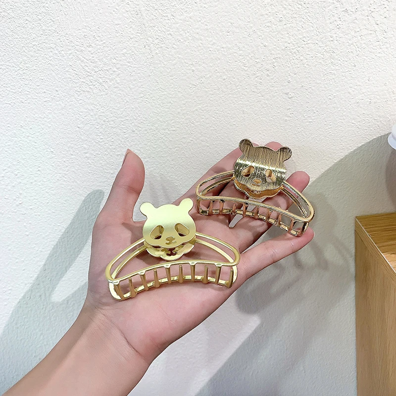 

Korea Geometric Hair Claw Animals Design Hair Clips Panda Shape Metal Barrettes for Women Hair Accessories