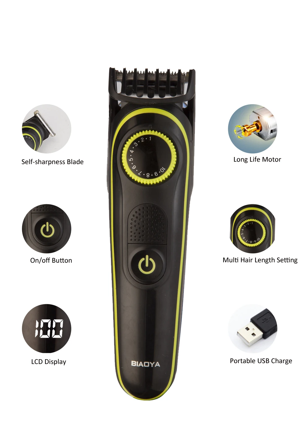 Машинка для стрижки волос триммер бороды набор ухода профессиональный усов за