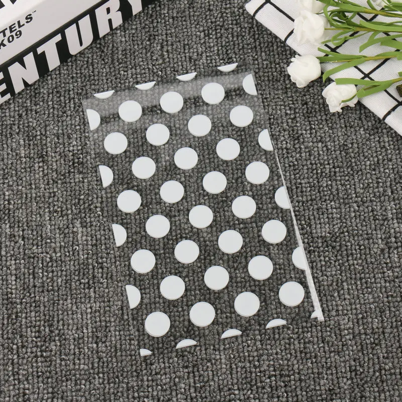 50 шт. в горошек для печенья посылка бело-золотые прозрачные целлофановые мешочки