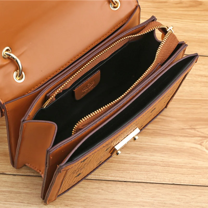 

M Famliy Leather Rivet Women's Bag 2021 New Fashion Full One-shoulder Messenger Bag Luxury Brand Wallet Satchels Shoulder Bag