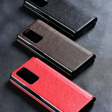 Luxury Case for Samsung Galaxy Z Fold2 5G All-inclusive Explosion-proof Cover Vintage Leather Shell for Galaxy Z Fold 2 Case