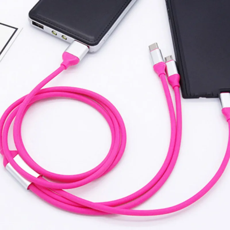3 в 1 мульти usb type C зарядный кабель для iPhone sony сотовый телефон смартфон Micro USB зарядное устройство Kabel Cabo несколько USB C Line1.2m