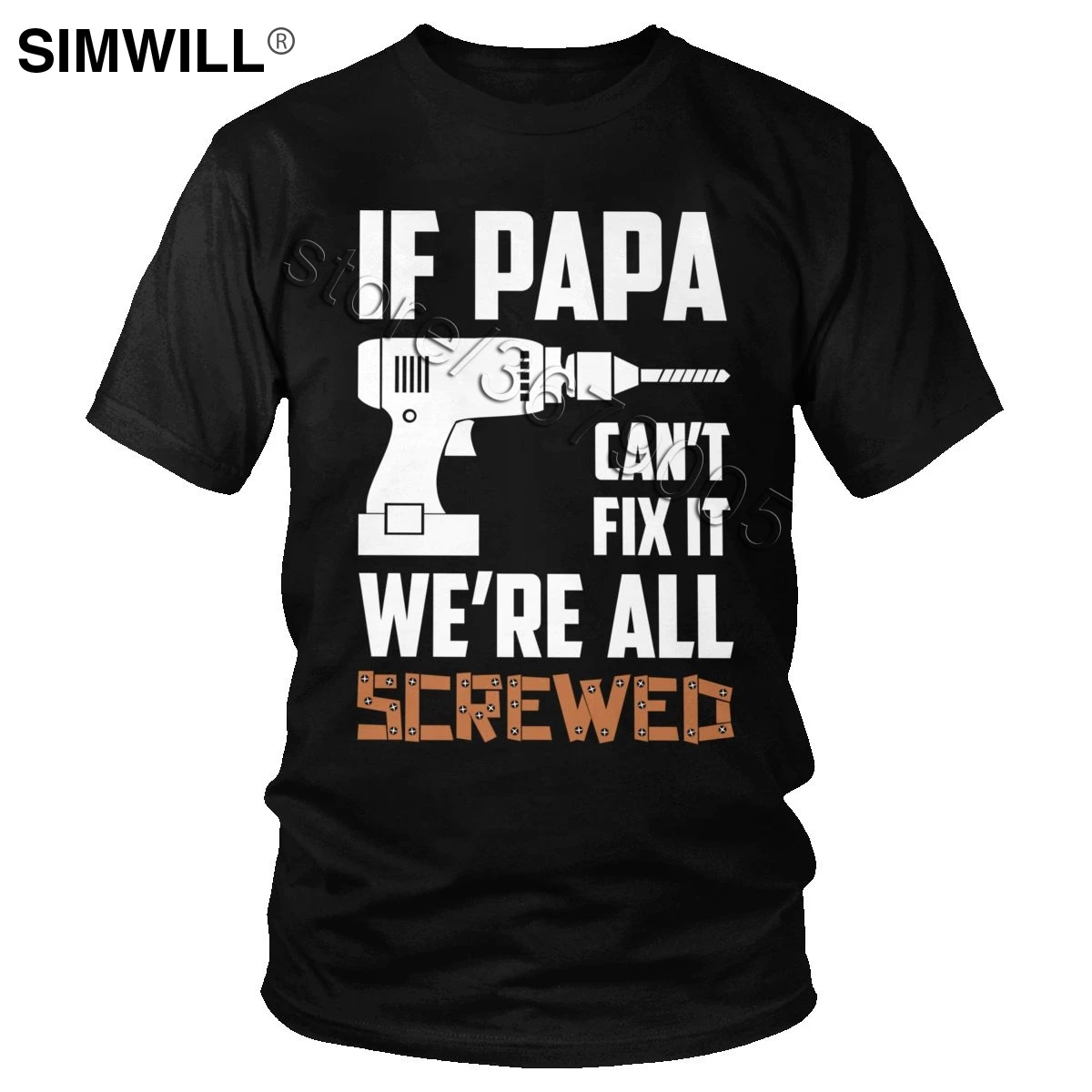 

Humor If Papa Can't Fix It We're All Screwed T Shirt Men Short Sleeve Funny Tee for Dad Father's Day Gift Cotton T-Shirt Clothes