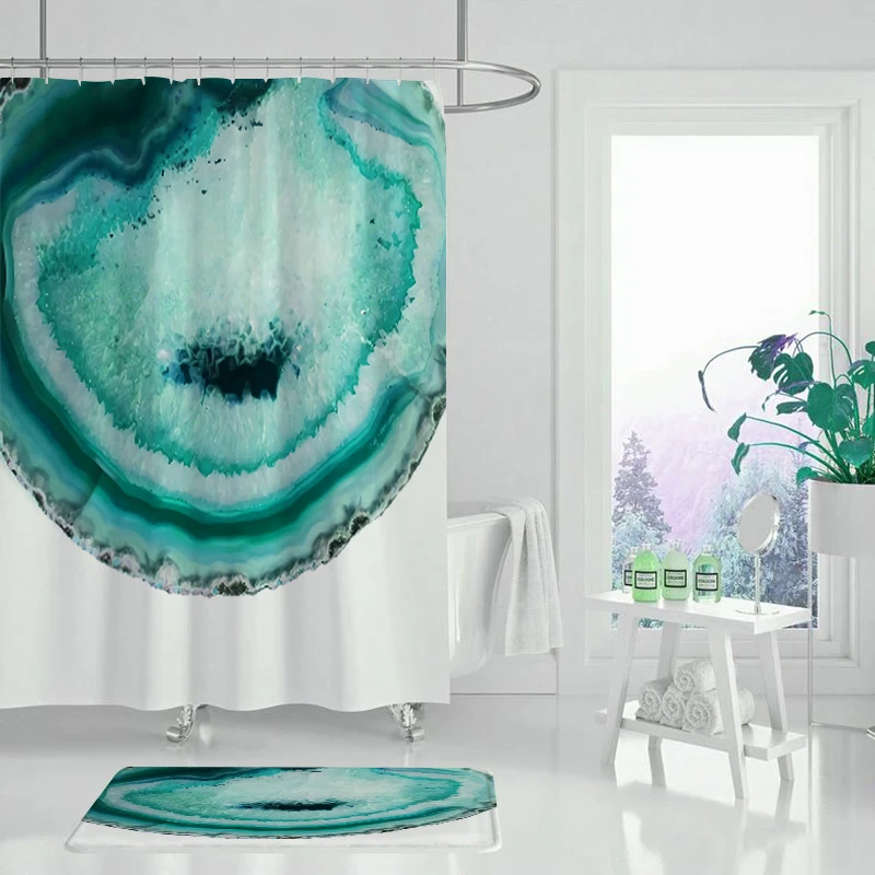 Абстрактная печать занавеска для душа Современная естественная растительная