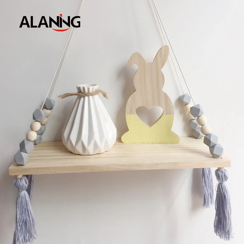 Креативная настенная подвесная декоративная полка с кисточками и бусинами