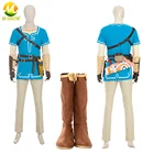 Одежда для косплея Zelda ссылка на дыхание диких звеньев костюм звеньев с обувью причудливый костюм на Хэллоуин для взрослых мужчин на заказ