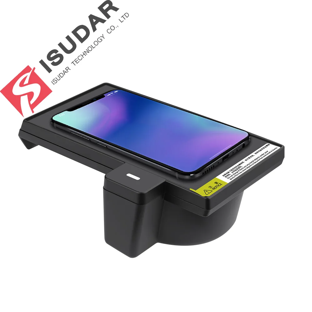 ISUDAR 10 Вт Qi автомобиля Беспроводной Зарядное устройство авто Быстрый зарядки для