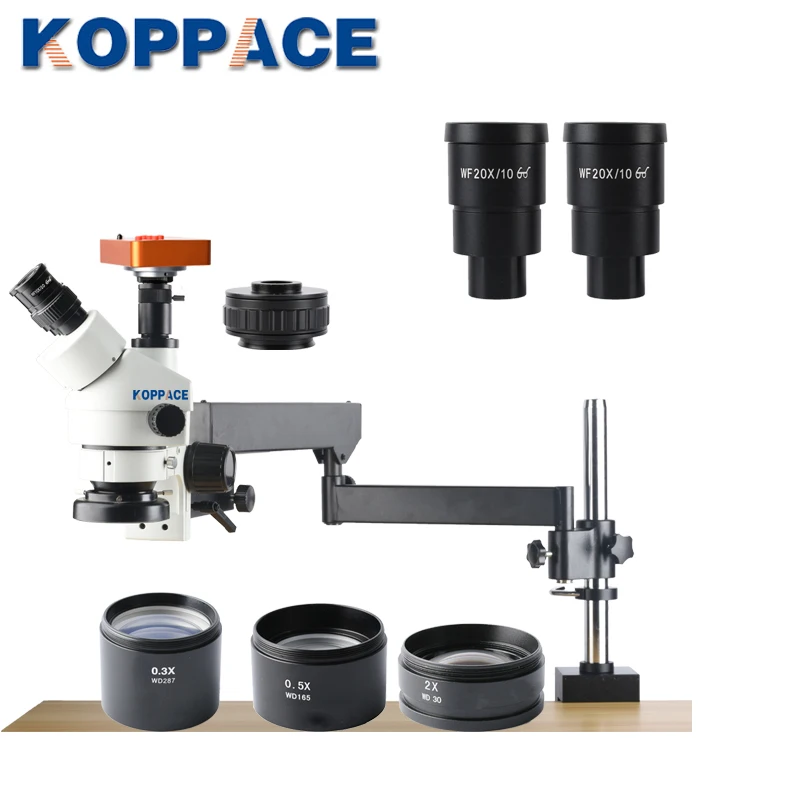 KOPPACE 2.1X 180X HD 40 миллионов Пиксели стерео Тринокулярный Видео микроскоп