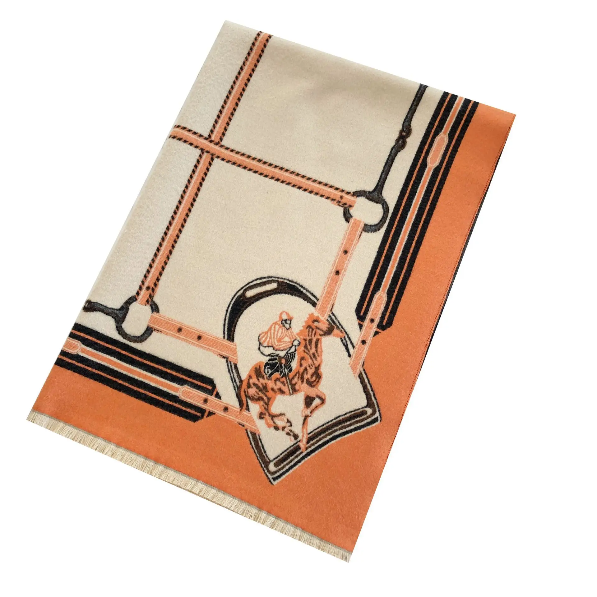 

Scarf women cashmere winter spring long scarf warm woman shawl The horse racing printed scarf original brand scarf