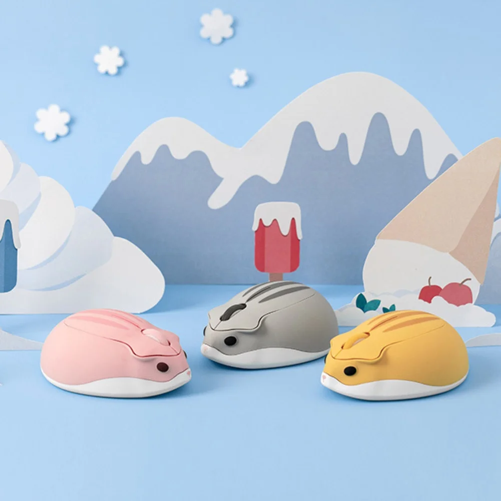 Cute Cartoon Pink Wireless Mouse USB Optical Computer Mini 1200DPI Hamster Design Small Hand Mice For Girl Laptop | Компьютеры и офис