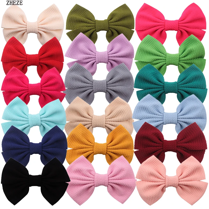 10Pcs/Lot Classic 5'' Four Petals Bows Waffle Barrettes Solid Color Fabric Hair Clips For Women DIY Girls Hair Accessories Mujer (0)