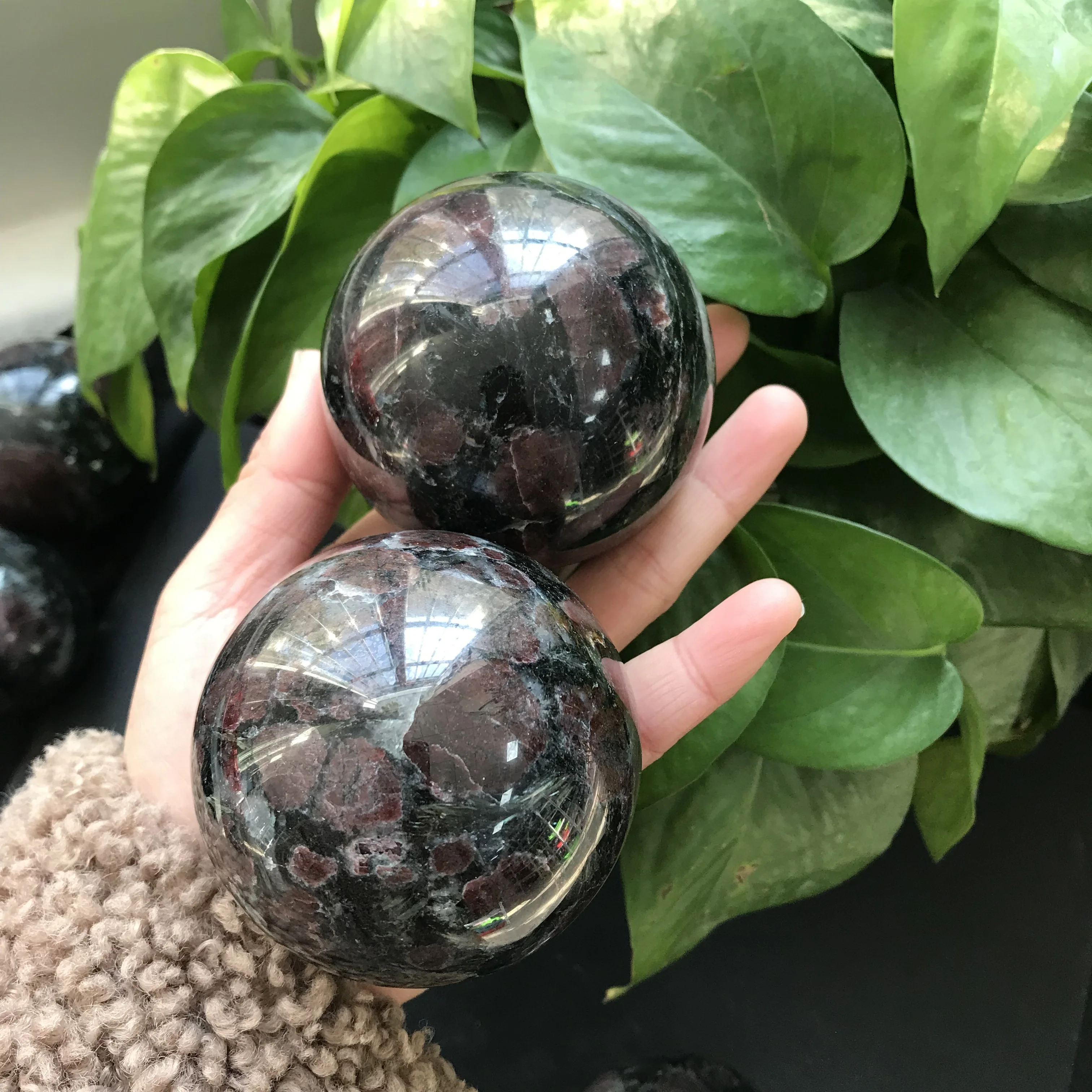 Шар из натурального граната для украшения фэншуй|Камни| |