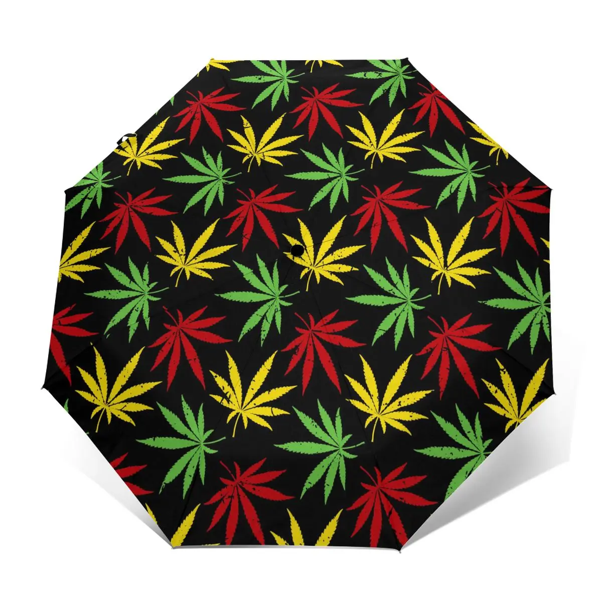 

Зонт солнцезащитный Автоматический складной для мужчин и женщин, зонтик от солнца, дождя и ветра, Конопляный, с листьями маригуаны