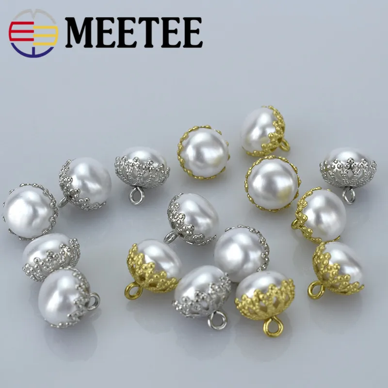 Жемчужные пуговицы Meetee 20 шт. 12 мм из пластикового полимерного материала для сумки