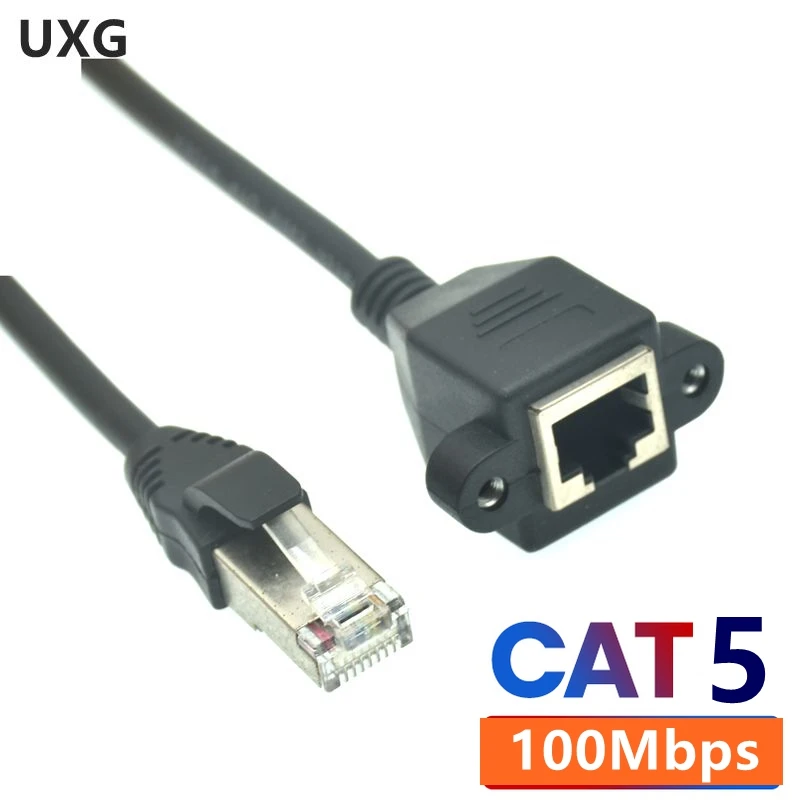 

15cm RJ45 8P8C Extension Network LAN Screw Short Cable Panel Male To Female Mount Ethernet 1m 2m 5m 10m