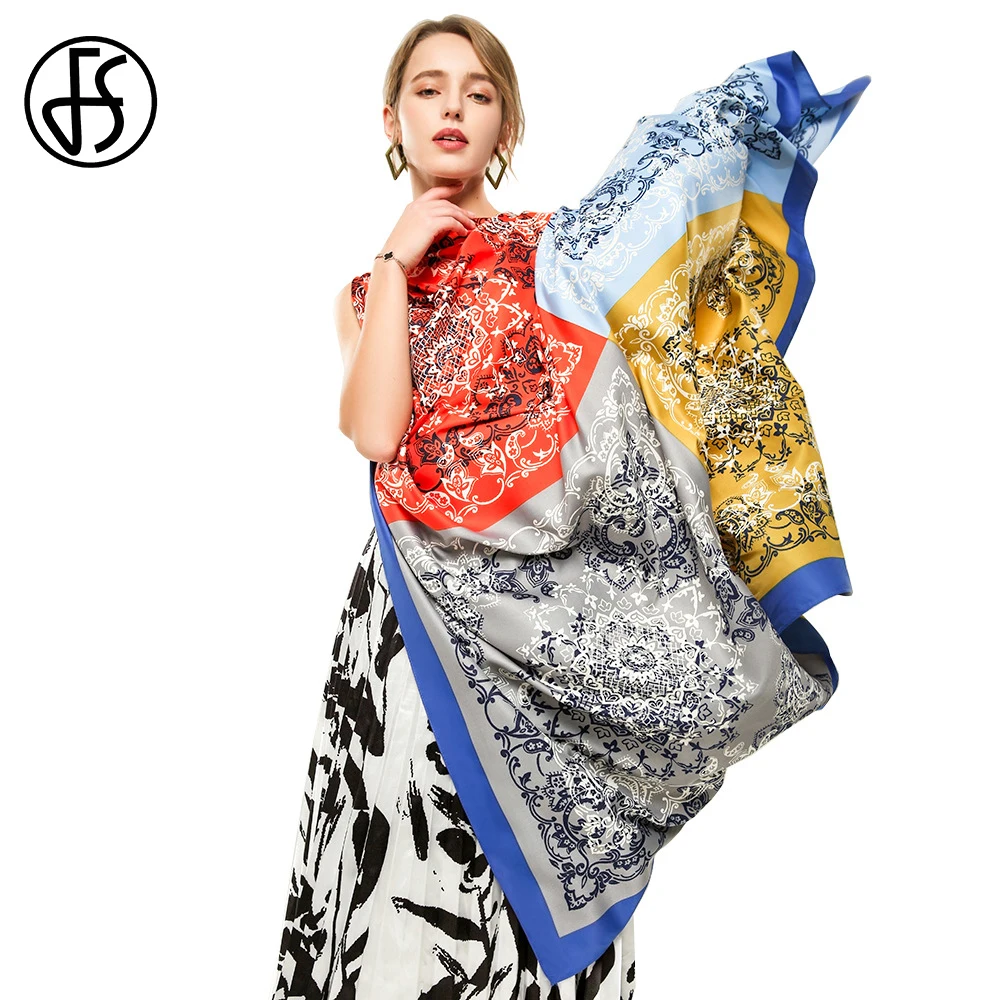 

FS 2020 New Summer Cotton Print Hijab Scarf For Women Elegant Fashion Luxury Brand Ladies Scarfs Poncho Shawl Thin Stoles