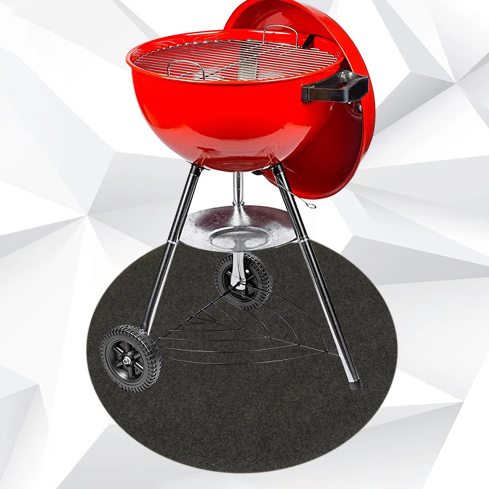 

68/91cm Round Non-Stick Barbecue Grill Mat Circular Barbecue Meat Mat High Temperature Heat Resistant Pad Reusable BBQ Tool