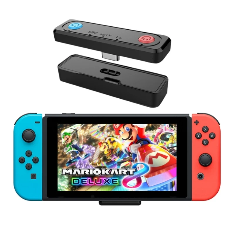 Передатчик Bluetooth Type C V5.0 A2DP SBC с низкой задержкой и микрофоном для Nintendo Switch/Lite PS4 TV PC