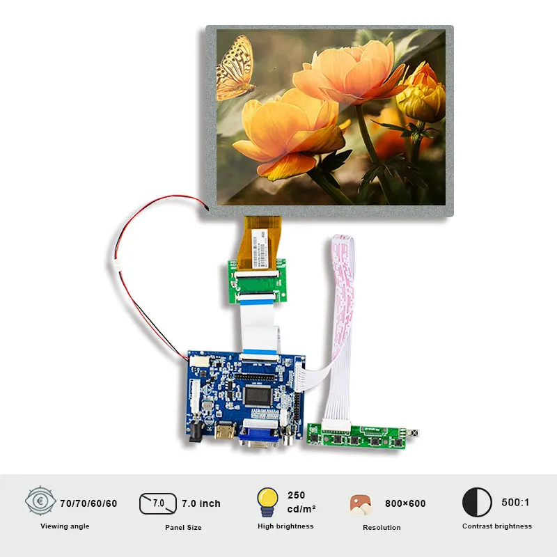 Оригинальный ЖК-экран AUO A070SN01 V0 800 × 600 с платой 7 0 фотоинтерфейса 60 pins FPC для DVD |