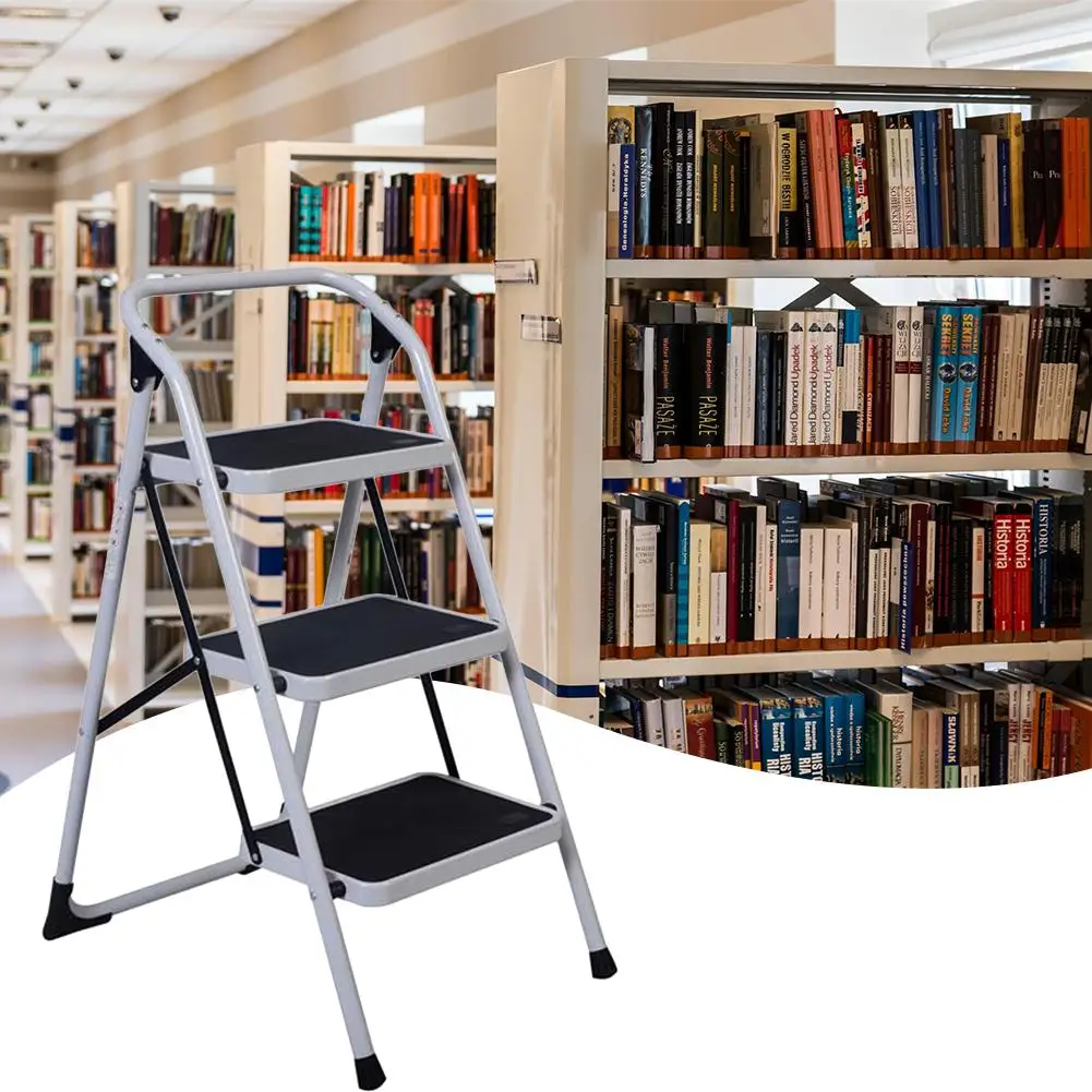 

Stainless steel bracket household ladder folding reinforced crossbeam indoor herringbone ladder multi-functional three-step ladd