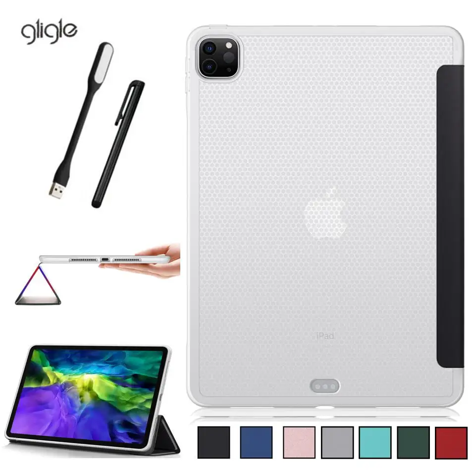 Чехол GLIGLE для iPad Pro 11 2020 прозрачный чехол-накладка из мягкого ТПУ pro + Led Touchpen в