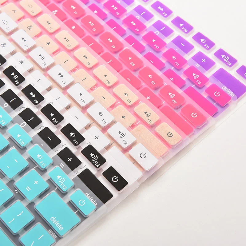 

New 7 Candy Colors Silicone Keyboard Skin Cover For Apple Macbook Pro MAC 13 15 17 Drop Shipping