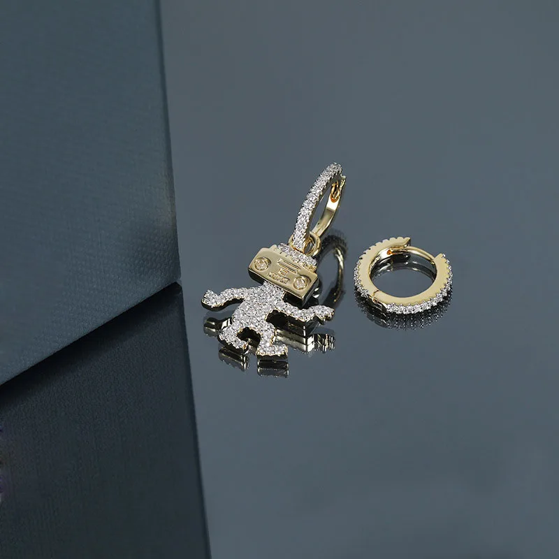Роскошные ювелирные изделия Креативный дизайн серьги робот технология Future