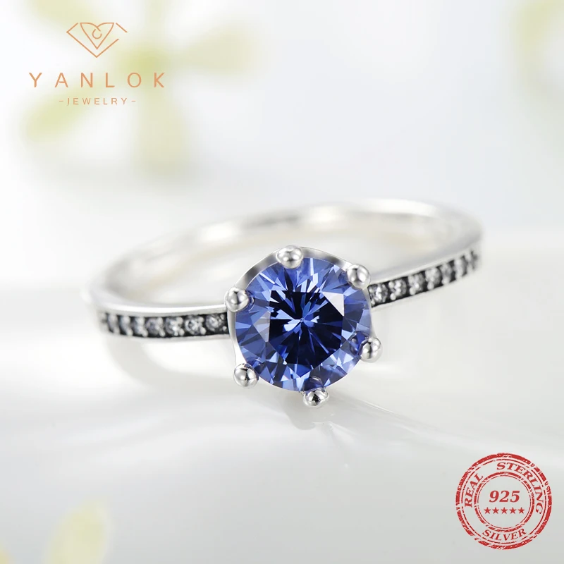 Женское кольцо из серебра 925 пробы с фианитом и танзанитом | Украшения аксессуары