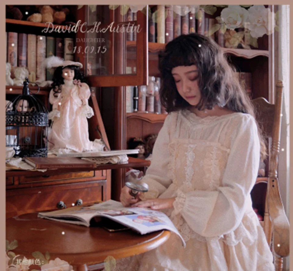 

Princess tea party kawaii girl gothic loli Ruffle cosplay jsk vintage cute lace lolita cos high waist Retror jsk Lolita cos